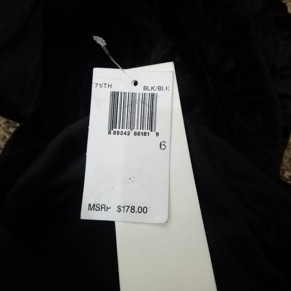French Connection Black Viven Velvet Body-Con Dress NWT Size 6 - Picture 7 of 7
